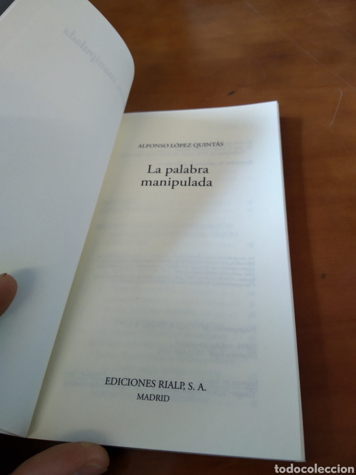 Libros de segunda mano: LA PALABRA MANIPULADA. ALFONSO L&Oacute;PEZ QUINT&Aacute;S #1094 - Foto 2