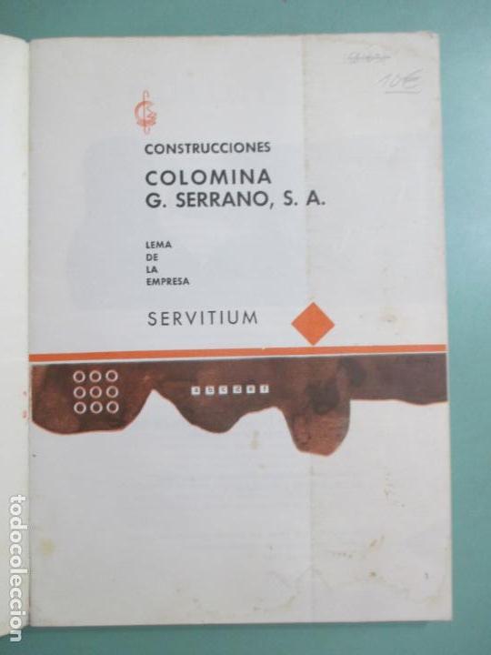 Libros de segunda mano: LEMA DE LA EMPRESA SERVITIUM. CONSTRUCCIONES COLOMINA G. SERRANO. - Foto 2