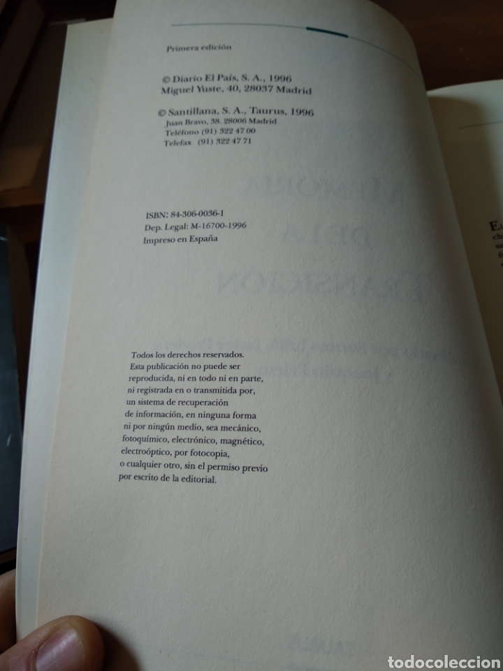 Libros de segunda mano: MEMORIA DE LA TRANSICI&Oacute;N. VV.AA #1572 - Foto 3