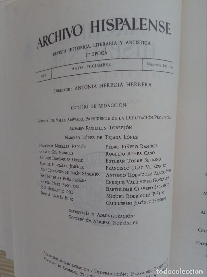 Libros de segunda mano: Archivo Hispalense - Numero 193-194 - 1980 - Foto 2