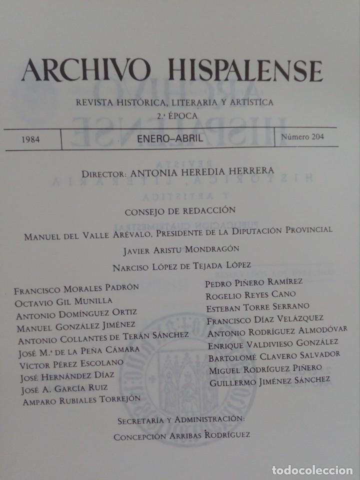 Libros de segunda mano: Archivo Hispalense - Numero 204 - 1984 - Foto 2