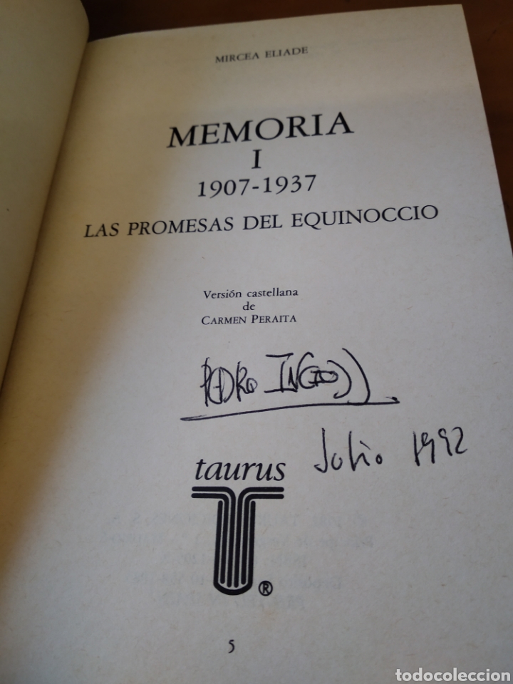 Libros de segunda mano: MEMORIA I. MIRCEA ELIADE #0660 - Foto 2