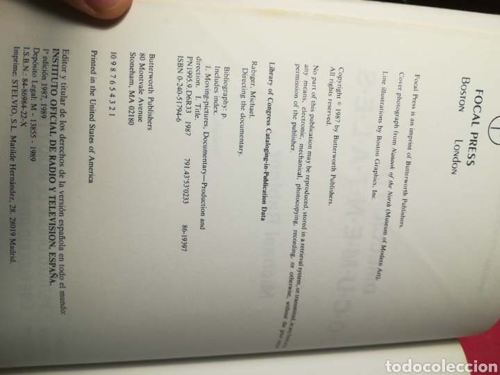 Libros de segunda mano: Direcci&oacute;n de documentales - Michael Rabiger - Focal Press, 1987 - Foto 5