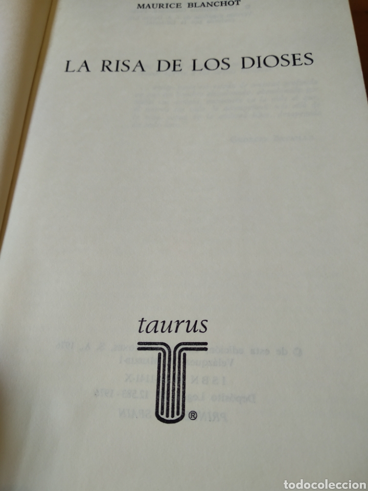 Libros de segunda mano: LA RISA DE LOS DIOSES. MAURICE BLANCHOT #2150 - Foto 2