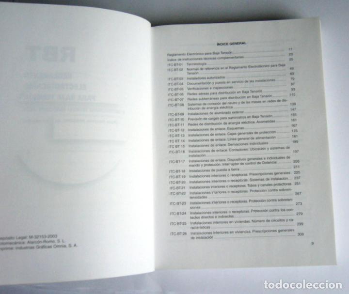 Libros de segunda mano: REGLAMENTO ELECTROTECNICO PARA BAJA TENSION - E INSTRUCCIONES TECNICAS COMPLEMENTARIAS - 2003 - Foto 2
