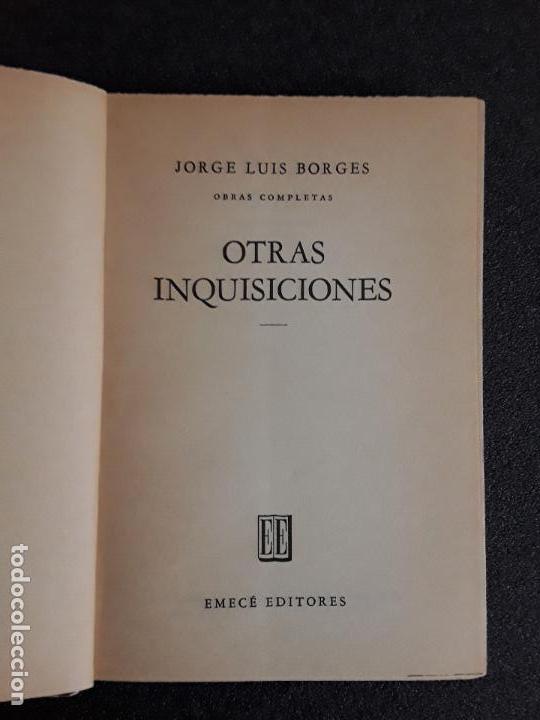 Libros de segunda mano: Borges Jorge Luis.Otras inquisiciones. Buena prosa. - Foto 2