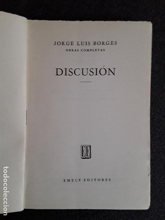 Libros de segunda mano: Borges Jorge Luis. Discusi&oacute;n. Buena prosa. - Foto 2