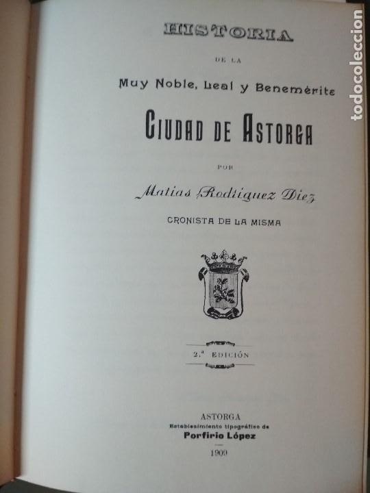 Libros de segunda mano: HISTORIA DE ASTORGA . Facsimil N&ordm; 1084 - 1981 - Foto 3