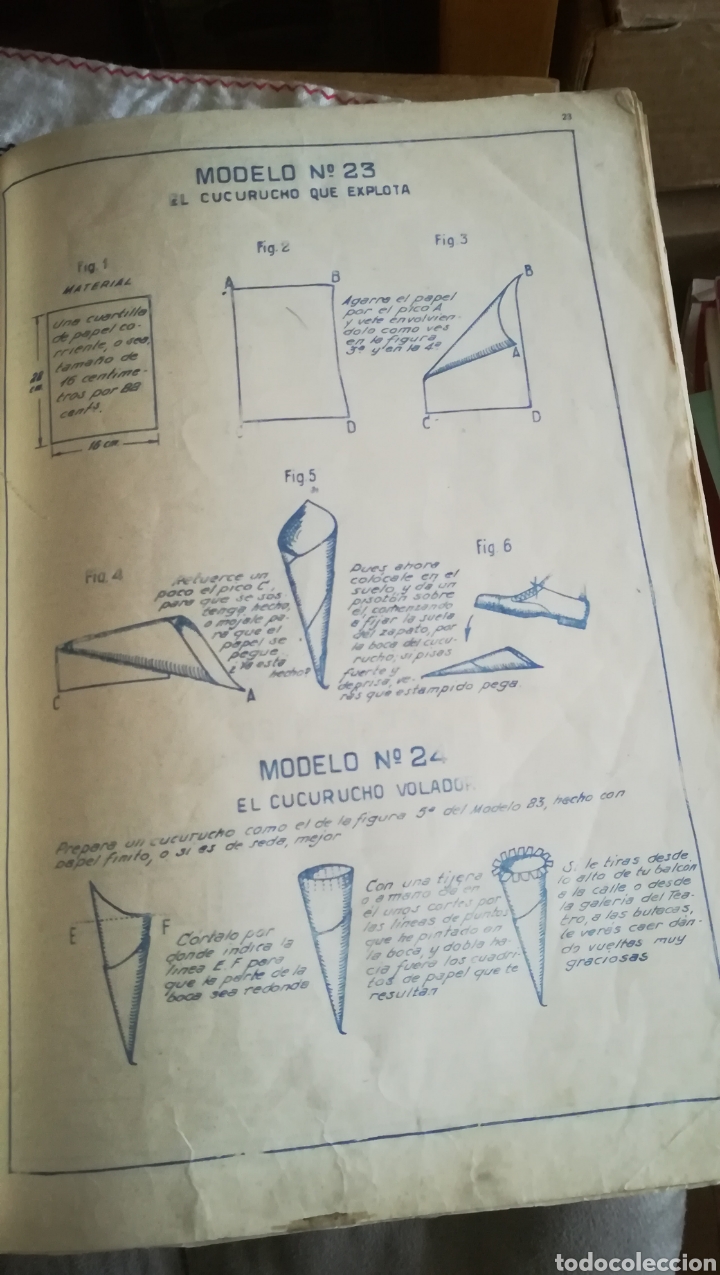 Libros de segunda mano: El mundo del papel,antiguo libro de papiroflexia - Foto 4