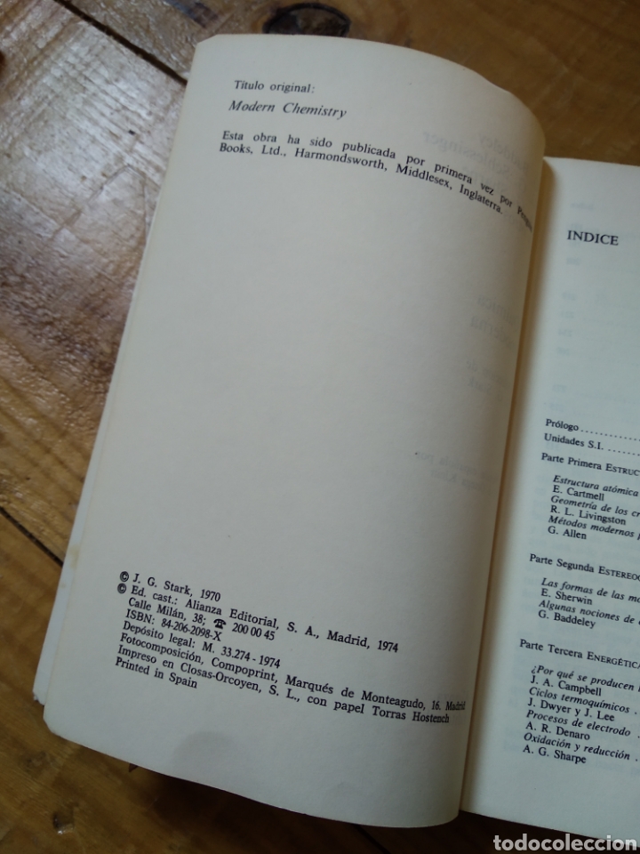 Libros de segunda mano: QU&Iacute;MICA MODERNA - BADDELEY SCHLESSINGER SHARPE #1723 - Foto 4