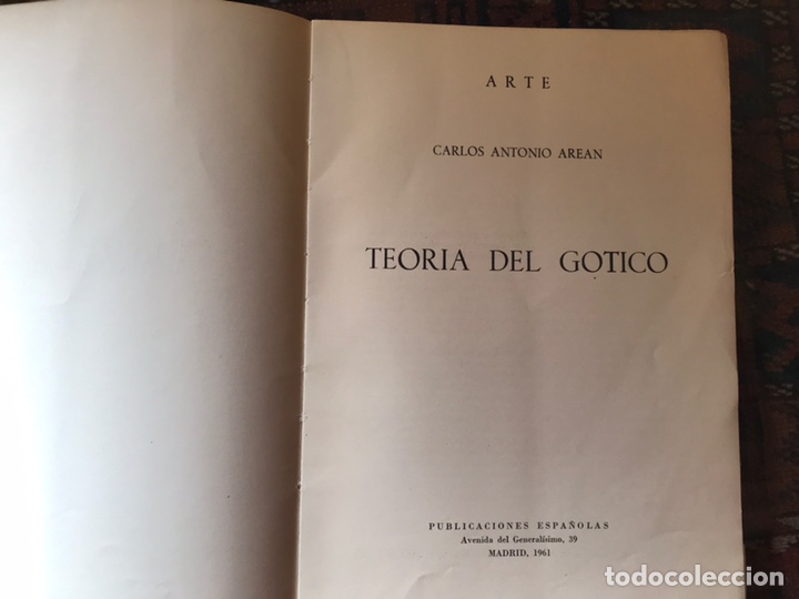 Libros de segunda mano: Teor&iacute;a del g&oacute;tico. Carlos Antonio Arean - Foto 2