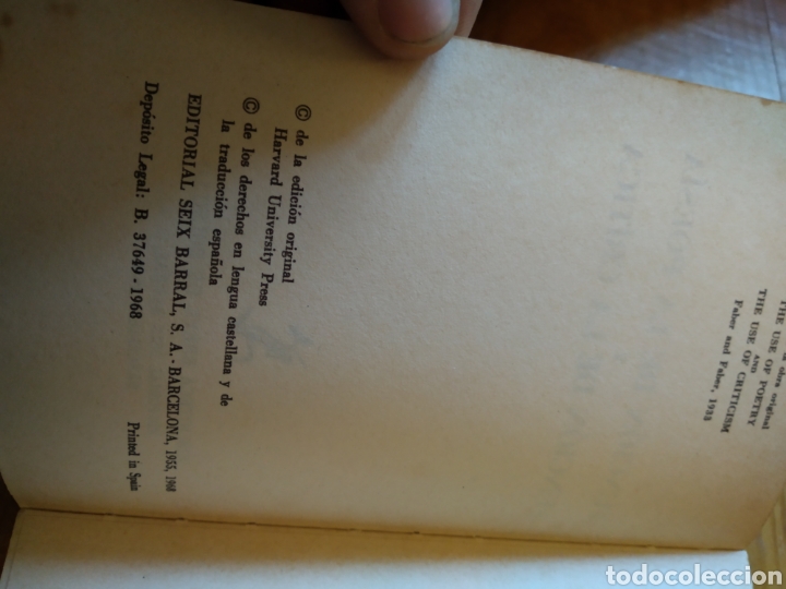 Libros de segunda mano: FUNCI&Oacute;N DE LA POES&Iacute;A Y FUNCI&Oacute;N DE LA CR&Iacute;TICA. T. S. ELIOT #1737 - Foto 3