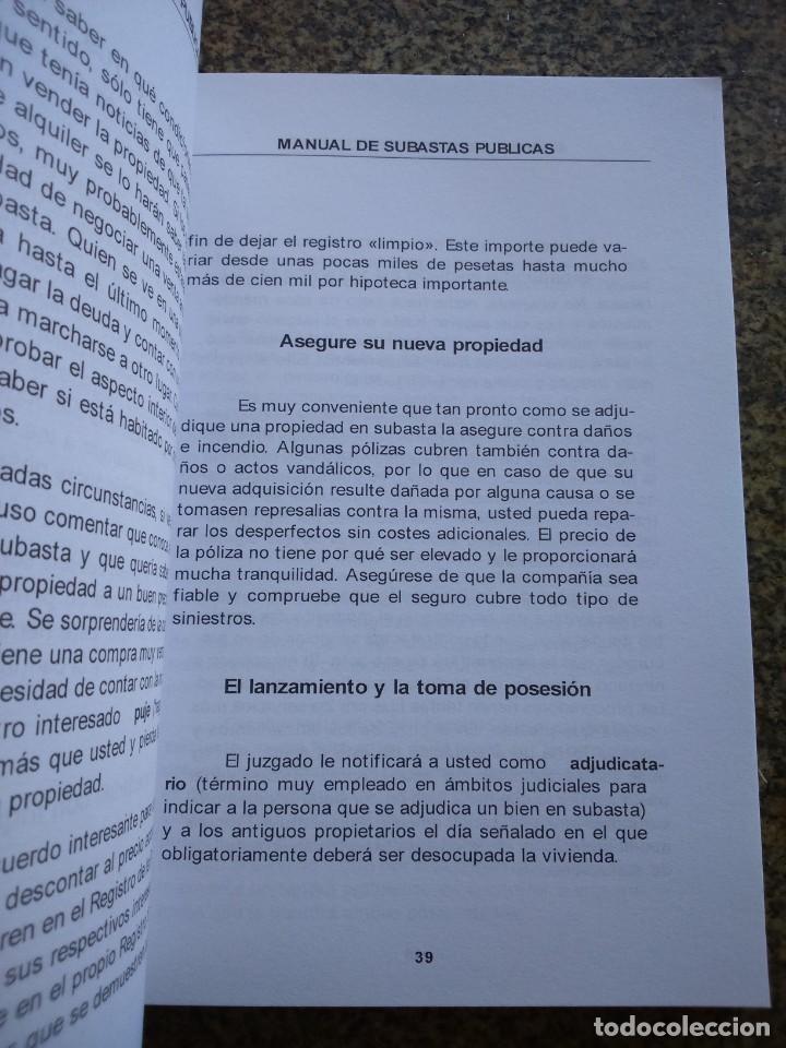 Libros de segunda mano: MANUAL DE SUBASTAS PUBLICAS -- GUIAS PRACTICAS -- NVS EDICIONES 1997 -- - Foto 2