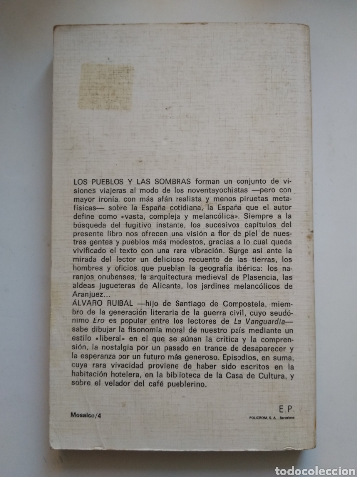 Libros de segunda mano: LOS PUEBLOS Y LAS SOMBRAS/ALVARO RUIBAL - Foto 2