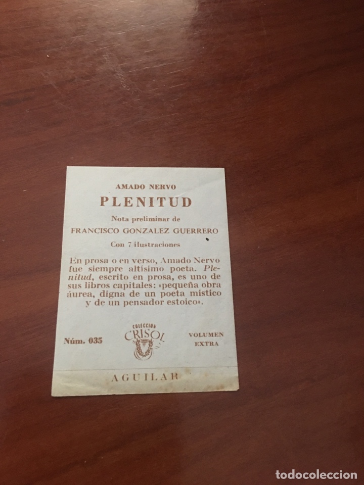 Libros de segunda mano: Libro crisol amado nervo plenitud n&uacute;mero 035 - Foto 4