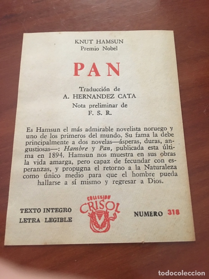 Libros de segunda mano: Libro crisol knut hamsun pan n&uacute;mero 318 - Foto 4