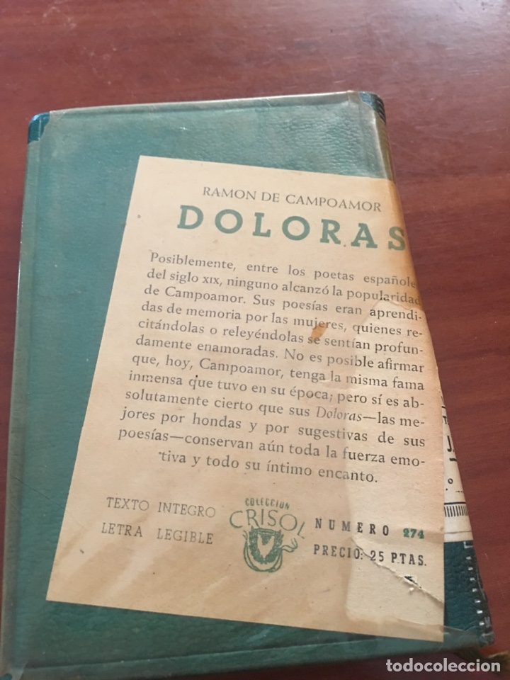Libros de segunda mano: Libro crisol ramon campoamor doloras n&uacute;mero 274 - Foto 2