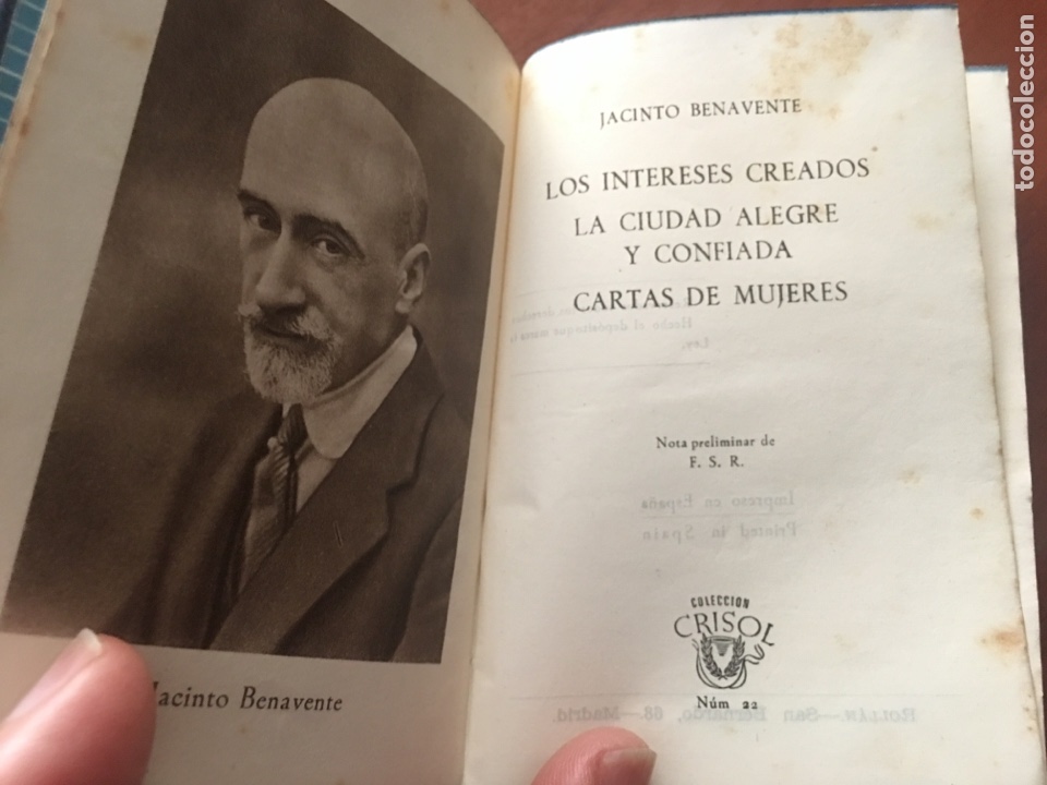 Libros de segunda mano: Libro crisol jacinto benavente los intereses creados n&uacute;mero 22 - Foto 3