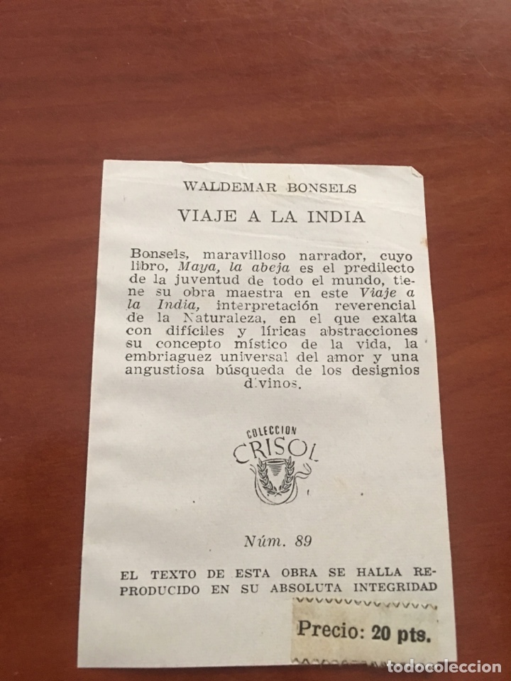 Libros de segunda mano: Libro crisol waldemar bonsels viaje a la india - Foto 4
