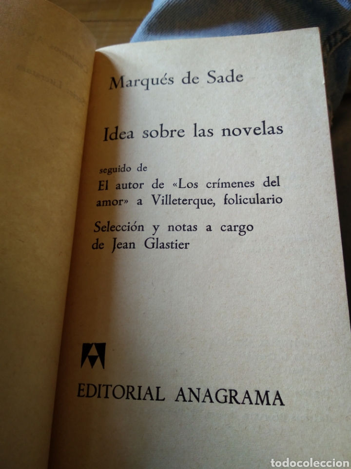 Libros de segunda mano: MARQU&Eacute;S DE SADE. IDEAS SOBRE LA NOVELA #0399 - Foto 2