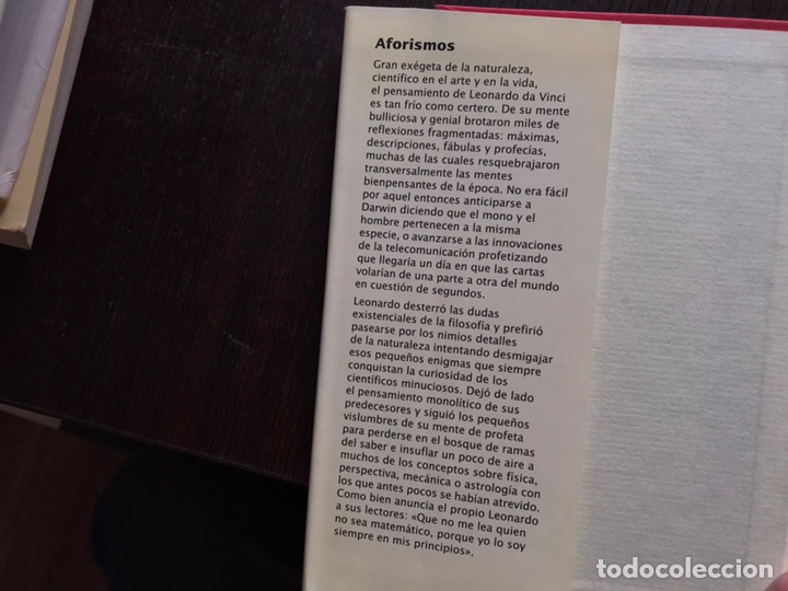 Libros de segunda mano: Aforismos. Leonardo da Vinci. C&iacute;rculo de lectores. Como nuevo - Foto 2