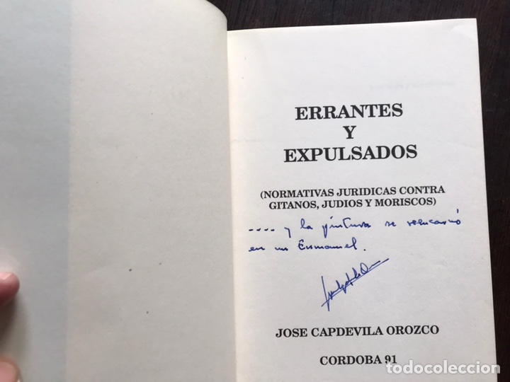 Libros de segunda mano: Errantes y expulsados. Jos&eacute; Capdevila. Como nuevo - Foto 2