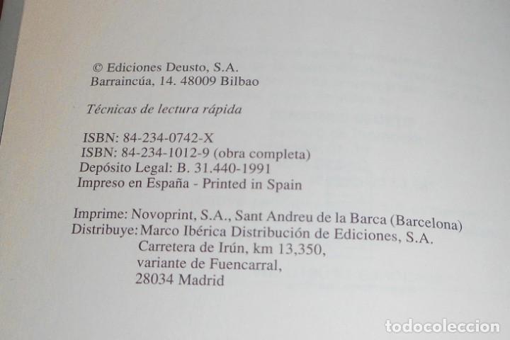 Libros de segunda mano: T&Eacute;CNICAS DE LECTURA R&Aacute;PIDA EDICIONES DEUSTO 1991 - Foto 3