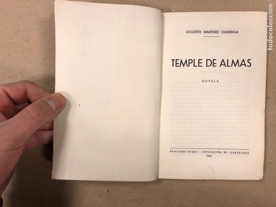Libros de segunda mano: TEMPLE DE ALMAS. A MART&Iacute;NEZ OLMEDILLA: EDICIONES HYMSA 1942. - Foto 2