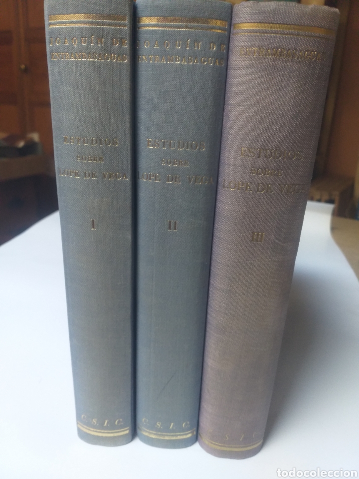 Libros de segunda mano: . Estudios sobre Lope de Vega . Joaqu&iacute;n de Entrambasaguas . 3 tomos - Foto 2