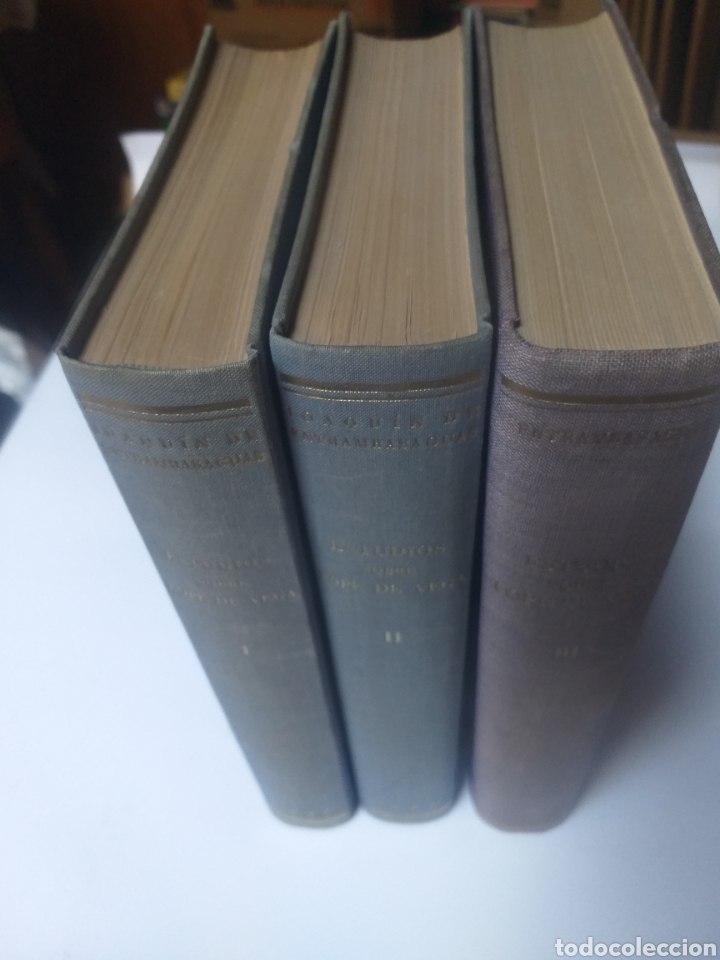 Libros de segunda mano: . Estudios sobre Lope de Vega . Joaqu&iacute;n de Entrambasaguas . 3 tomos - Foto 3