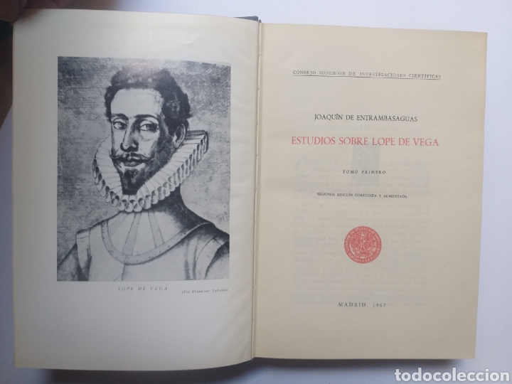 Libros de segunda mano: . Estudios sobre Lope de Vega . Joaqu&iacute;n de Entrambasaguas . 3 tomos - Foto 10