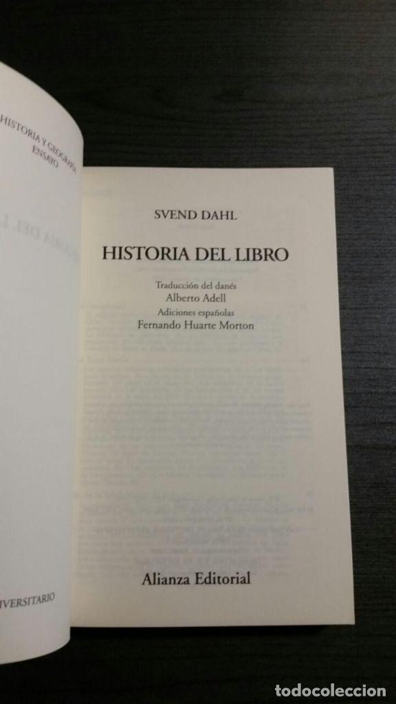 Libros de segunda mano: Historia del libro. Svend Dahl .Alianza Editorial - Foto 3