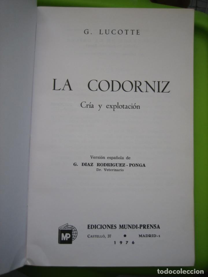 Libros de segunda mano: Antiguo libro sobre la cr&iacute;a y explotaci&oacute;n de Codorniz 1979 - Foto 2