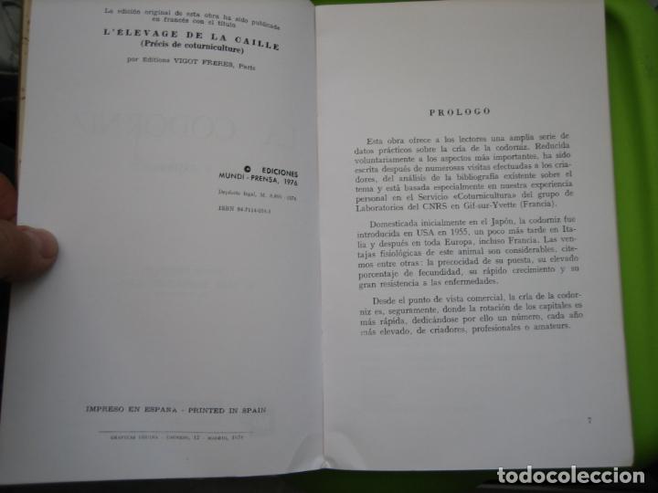 Libros de segunda mano: Antiguo libro sobre la cr&iacute;a y explotaci&oacute;n de Codorniz 1979 - Foto 3