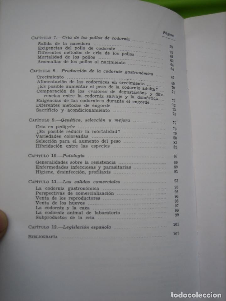Libros de segunda mano: Antiguo libro sobre la cr&iacute;a y explotaci&oacute;n de Codorniz 1979 - Foto 5