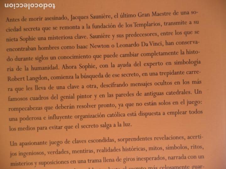 Libros de segunda mano: EL CODIGO DA VINCI DAN BROWN UMBRIEL 23X15 CM 558 PAGINAS - Foto 2