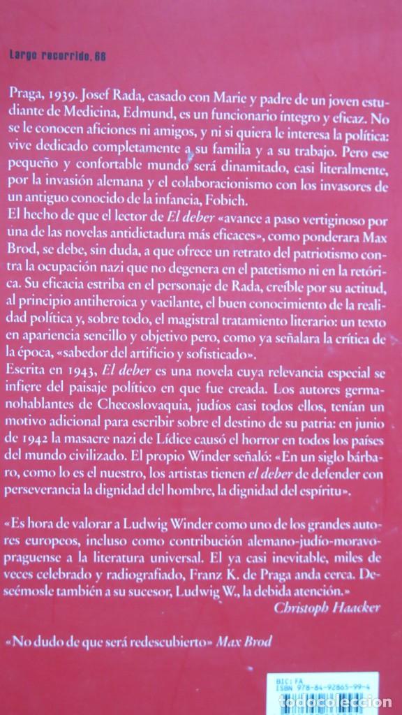 Libros de segunda mano: EL DEBER. LUDWIG WINDER - Foto 2