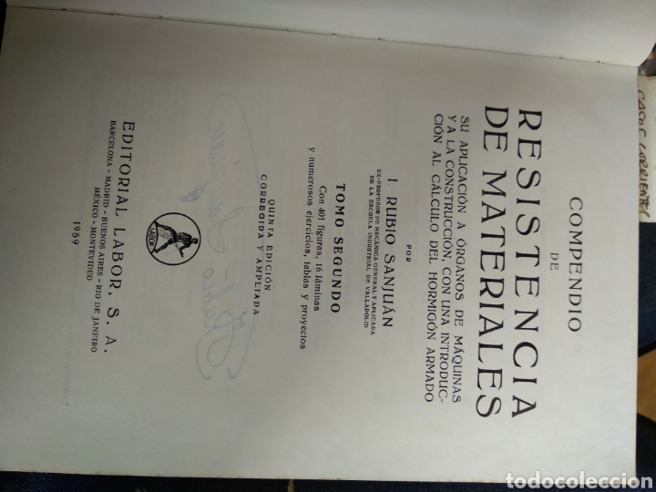 Libros de segunda mano: COMPENDIO DE RESISTENCIA DE MATERIALES. J. RUBIO SANJU&Aacute;N. #1039 - Foto 2