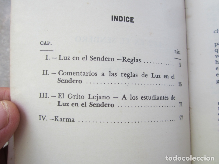 Libros de segunda mano: luz en el sendero , mabel collins ,,edicion argentina 1970 - Foto 3