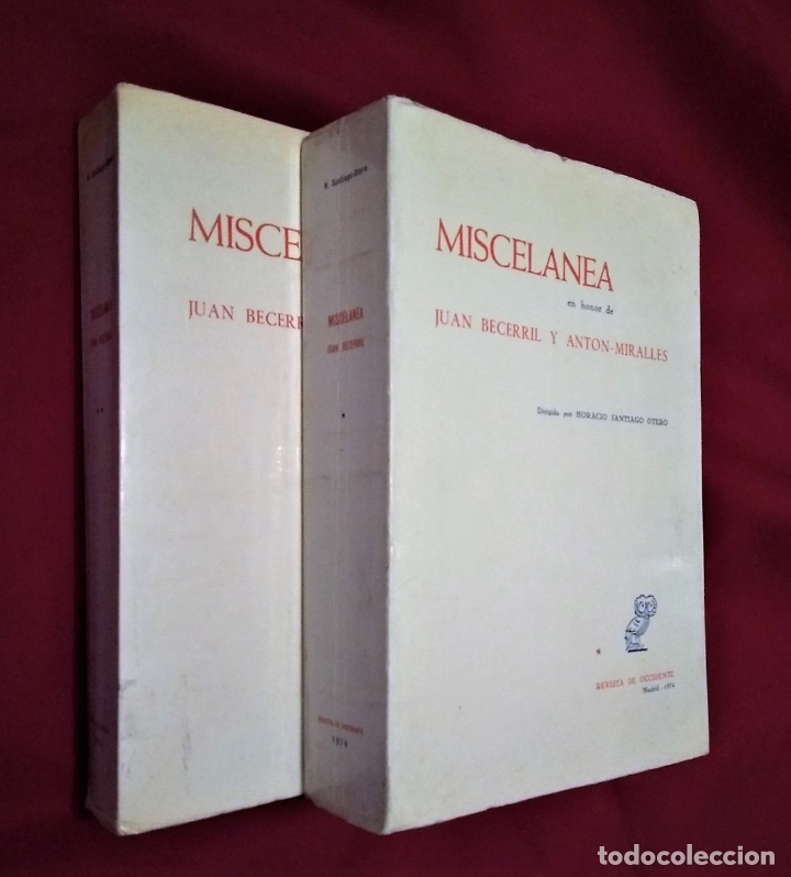 Libros de segunda mano: MISCELANEA EN HONOR DE JUAN BECERRIL... | 2 TOMOS | REVISTA DE OCCIDENTE 1974 - Foto 1