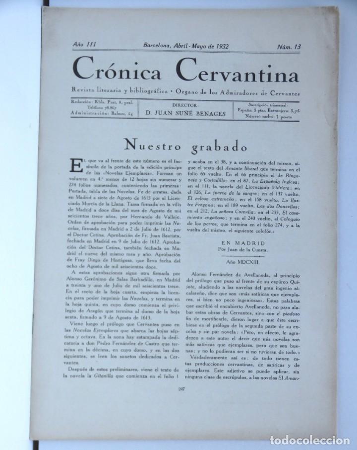 Libros de segunda mano: Cr&oacute;nica Cervantina &ndash; n&uacute;m 13 - 1932 Barcelona - Foto 1