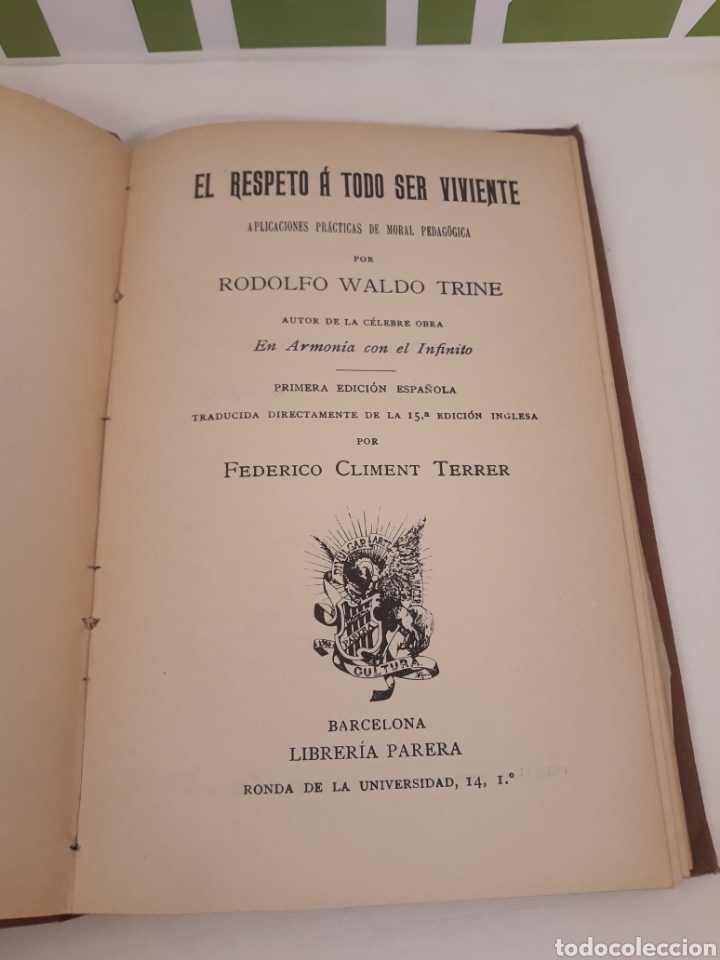 Libros de segunda mano: El respeto a todo ser viviente. R.W. Trine. - Foto 2
