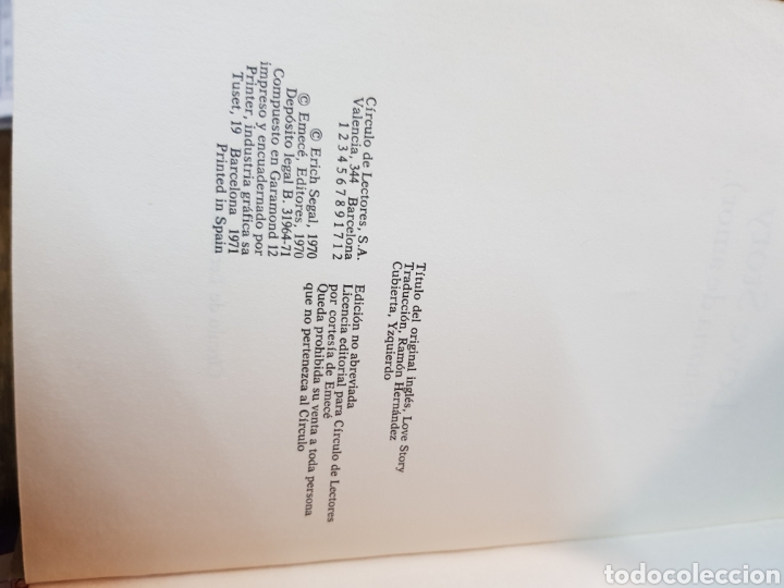 Libros de segunda mano: Love Story - Segal, Erich - Foto 2