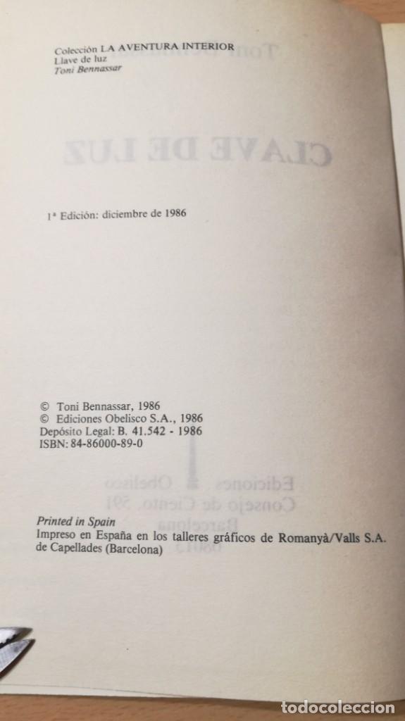 Libros de segunda mano: CLAVE DE LUZ - TONI BENNASSAR - - Foto 3