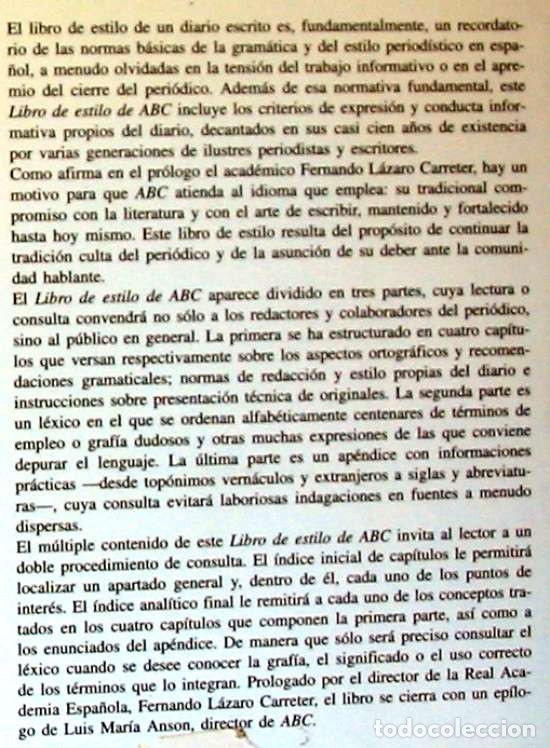 Libros de segunda mano: LIBRO DE ESTILO DE ABC - ED. ARIEL 1983 - VER INDICE Y DESCRIPCI&Oacute;N - Foto 2
