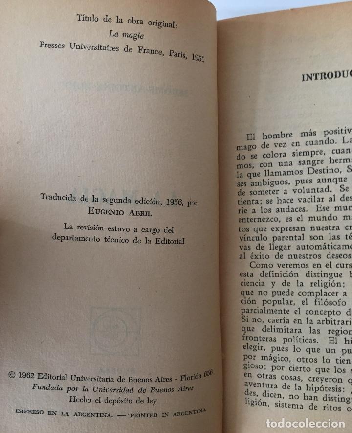 Libros de segunda mano: LA MAGIA. J&Eacute;ROME ANTOINE RONY. EUDEBA. BUENOS AIRES. 1962. - Foto 2