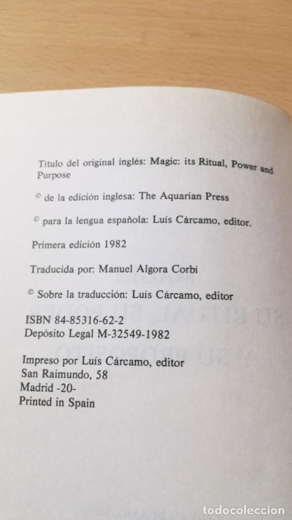 Libros de segunda mano: MAGIA	 / 	W E BUTLER	 / 	SU RITUAL SU PODER SU PROPOSITO	 / 		 / 	I-205 - Foto 6