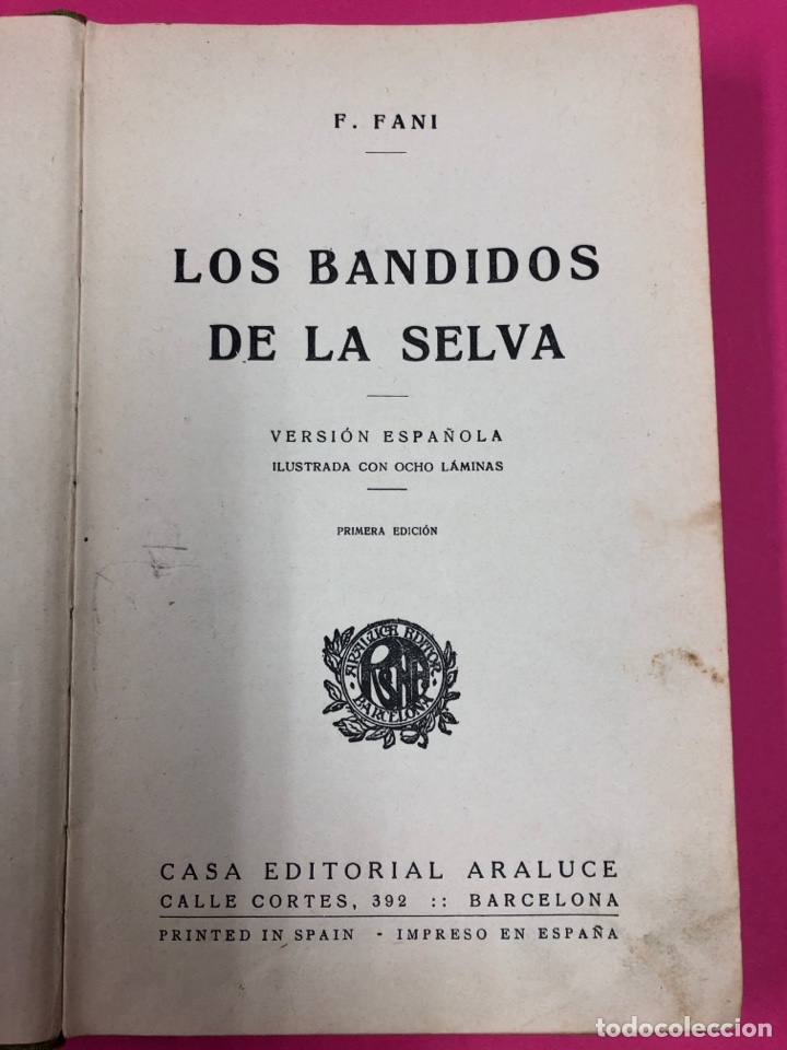 Libros de segunda mano: Los bandidos de la selva. Fani. Araluce editor - Foto 1