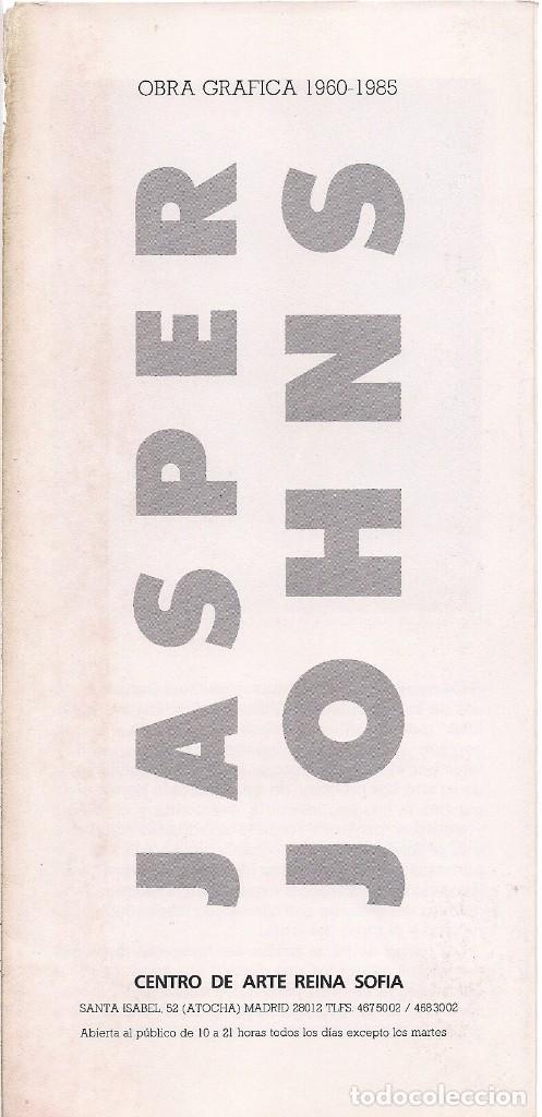 Libros de segunda mano: Jasper JOHNS : Obra gr&aacute;fica 1960-1985. (Programa de mano. Centro de Arte Reina Sof&iacute;a, 1987) - Foto 1