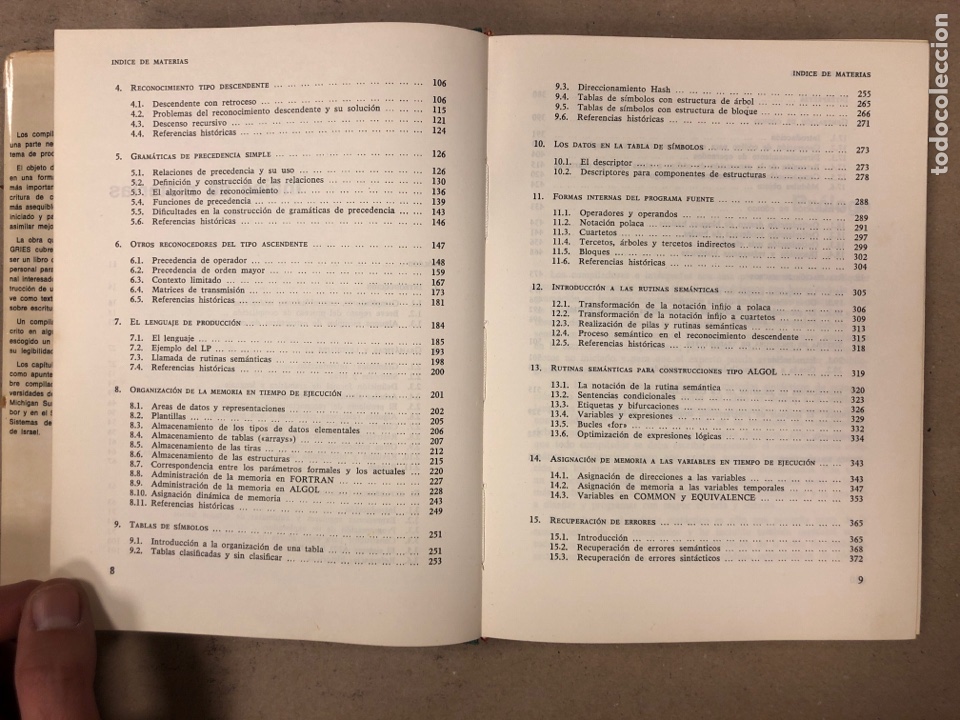 Libros de segunda mano: CONSTRUCCI&Oacute;N DE COMPILADORES. DAVID GRIES. EDITORIAL PARANINFO 1974 - Foto 6